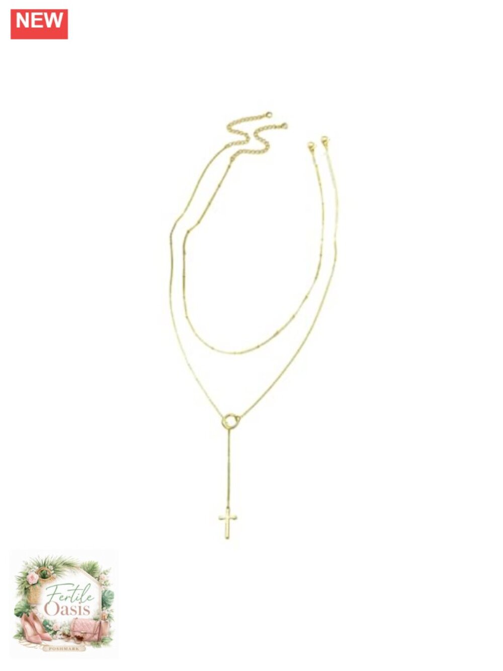 Layered Cross Necklace Dainty Tiny Small Cross Choker Gold Chain Y Necklace